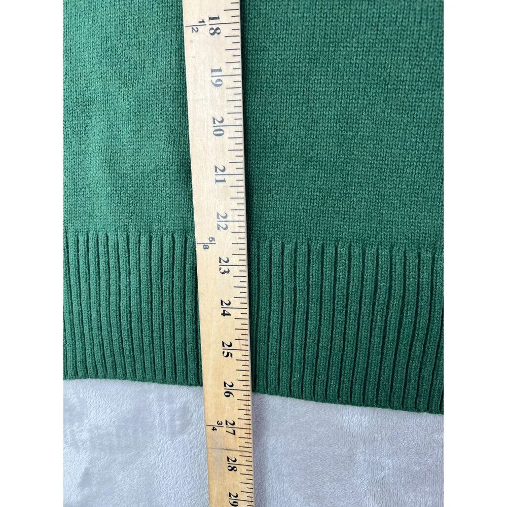 Darling Women Green 3/4 Length Sleeve Collared Knit Sweater Pullover Medium - Picture 7 of 13
